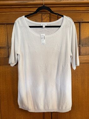 NWT Westport Ivory Star-Pattern Knit Top